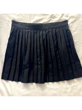 Pleated Mini Skirt Black Size XL